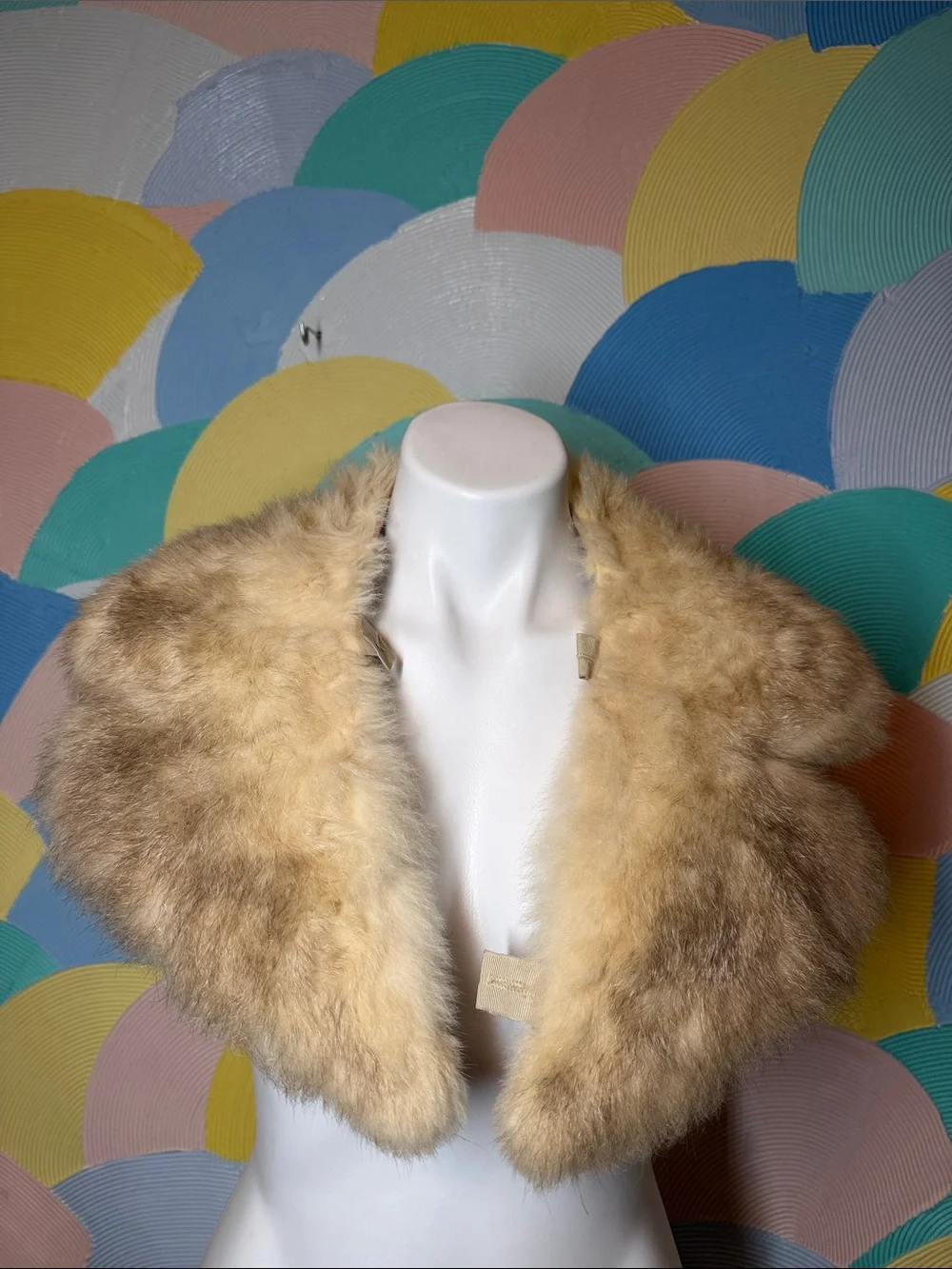 Vintage Genuine Coyote Fur Detachable Coat Collar Natural Winter Trim